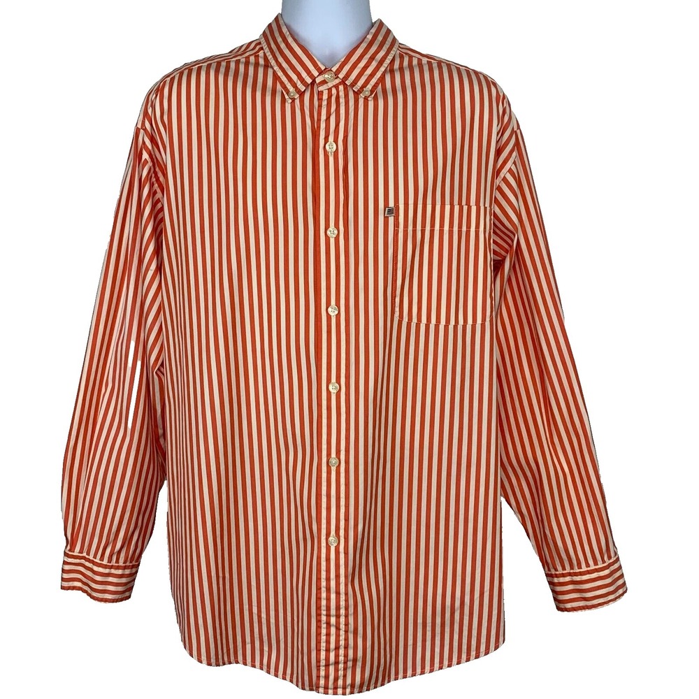 Ralph Lauren Jeans Mens Shirt Size XL Flag Logo Button Down Striped Long Sleeve